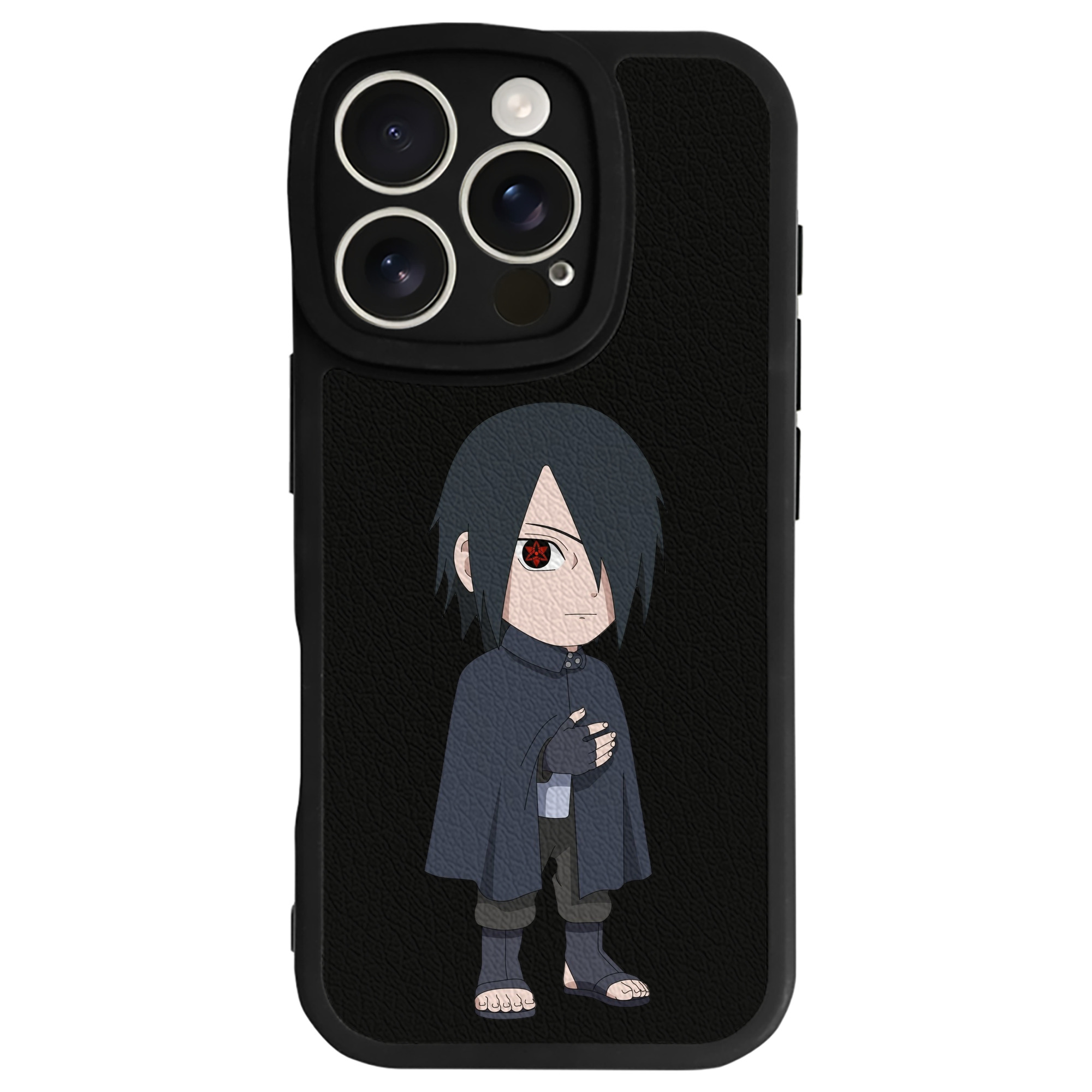 （画像用） NARUTO -ナルト- うちは サスケ Uchiha Sasuke 【iPhone 16シリーズ対応】シリコンスマホケース（レザー調） 材質：シリコン